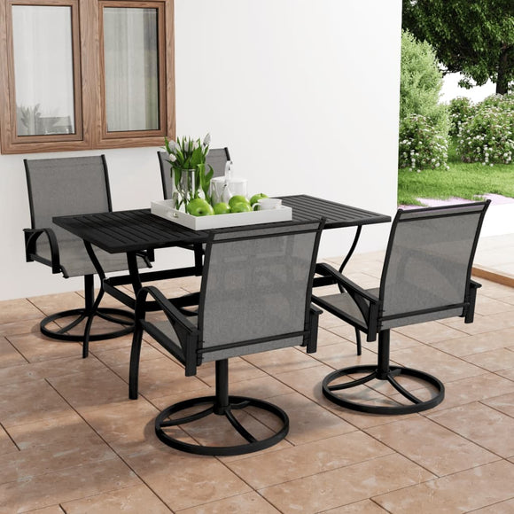 NNEVL 5 Piece Garden Dining Set Textilene and Steel
