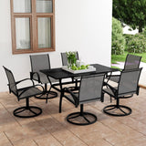 NNEVL 7 Piece Garden Dining Set Textilene and Steel