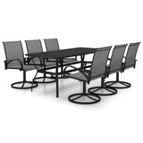 NNEVL 7 Piece Garden Dining Set Textilene and Steel
