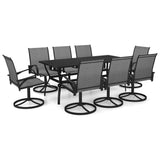 NNEVL 9 Piece Garden Dining Set Textilene and Steel