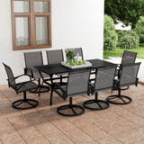 NNEVL 9 Piece Garden Dining Set Textilene and Steel