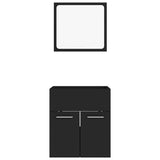 NNEVL 2 Piece Bathroom Furniture Set Black Chipboard