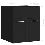NNEVL 2 Piece Bathroom Furniture Set Black Chipboard
