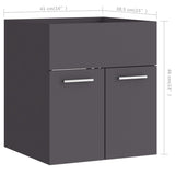 NNEVL 2 Piece Bathroom Furniture Set Grey Chipboard