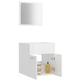 NNEVL 2 Piece Bathroom Furniture Set High Gloss White Chipboard