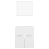 NNEVL 2 Piece Bathroom Furniture Set High Gloss White Chipboard