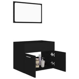 NNEVL 2 Piece Bathroom Furniture Set Black Chipboard