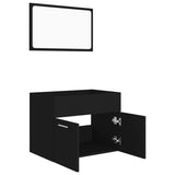 NNEVL 2 Piece Bathroom Furniture Set Black Chipboard