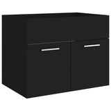 NNEVL 2 Piece Bathroom Furniture Set Black Chipboard