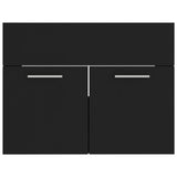 NNEVL 2 Piece Bathroom Furniture Set Black Chipboard