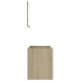 NNEVL 2 Piece Bathroom Furniture Set White and Sonoma Oak Chipboard