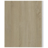NNEVL 2 Piece Bathroom Furniture Set White and Sonoma Oak Chipboard