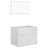 NNEVL 2 Piece Bathroom Furniture Set High Gloss White Chipboard