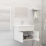 NNEVL 2 Piece Bathroom Furniture Set High Gloss White Chipboard