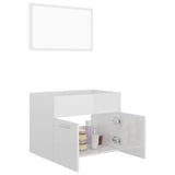 NNEVL 2 Piece Bathroom Furniture Set High Gloss White Chipboard