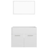 NNEVL 2 Piece Bathroom Furniture Set High Gloss White Chipboard