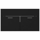 NNEVL 2 Piece Bathroom Furniture Set Black Chipboard