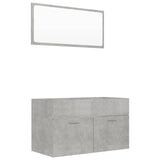 NNEVL 2 Piece Bathroom Furniture Set Concrete Grey Chipboard