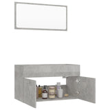 NNEVL 2 Piece Bathroom Furniture Set Concrete Grey Chipboard