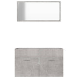NNEVL 2 Piece Bathroom Furniture Set Concrete Grey Chipboard