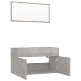 NNEVL 2 Piece Bathroom Furniture Set Concrete Grey Chipboard