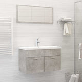 NNEVL 2 Piece Bathroom Furniture Set Concrete Grey Chipboard