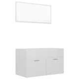 NNEVL 2 Piece Bathroom Furniture Set High Gloss White Chipboard