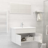 NNEVL 2 Piece Bathroom Furniture Set High Gloss White Chipboard