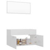 NNEVL 2 Piece Bathroom Furniture Set High Gloss White Chipboard