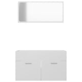 NNEVL 2 Piece Bathroom Furniture Set High Gloss White Chipboard