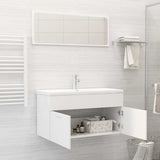 NNEVL 2 Piece Bathroom Furniture Set White Chipboard