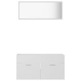 NNEVL 2 Piece Bathroom Furniture Set White Chipboard