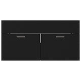 NNEVL 2 Piece Bathroom Furniture Set Black Chipboard