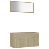 NNEVL 2 Piece Bathroom Furniture Set Sonoma Oak Chipboard