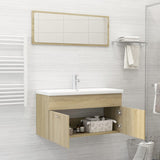 NNEVL 2 Piece Bathroom Furniture Set Sonoma Oak Chipboard