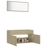 NNEVL 2 Piece Bathroom Furniture Set Sonoma Oak Chipboard