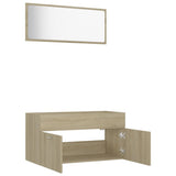 NNEVL 2 Piece Bathroom Furniture Set Sonoma Oak Chipboard