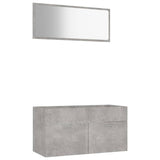 NNEVL 2 Piece Bathroom Furniture Set Concrete Grey Chipboard