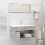 NNEVL 2 Piece Bathroom Furniture Set Concrete Grey Chipboard