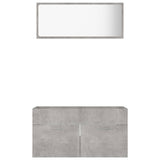 NNEVL 2 Piece Bathroom Furniture Set Concrete Grey Chipboard