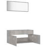 NNEVL 2 Piece Bathroom Furniture Set Concrete Grey Chipboard