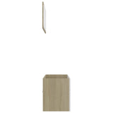 NNEVL 2 Piece Bathroom Furniture Set White and Sonoma Oak Chipboard