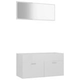 NNEVL 2 Piece Bathroom Furniture Set High Gloss White Chipboard