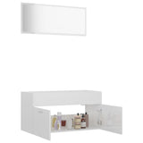 NNEVL 2 Piece Bathroom Furniture Set High Gloss White Chipboard