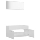 NNEVL 2 Piece Bathroom Furniture Set High Gloss White Chipboard
