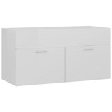 NNEVL 2 Piece Bathroom Furniture Set High Gloss White Chipboard