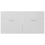 NNEVL 2 Piece Bathroom Furniture Set High Gloss White Chipboard