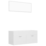 NNEVL 2 Piece Bathroom Furniture Set White Chipboard