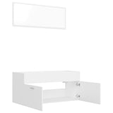 NNEVL 2 Piece Bathroom Furniture Set White Chipboard