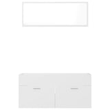 NNEVL 2 Piece Bathroom Furniture Set White Chipboard